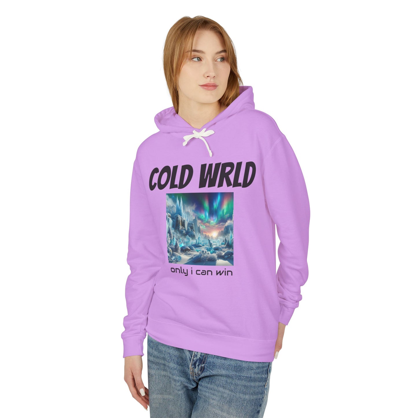 Copy of Unisex Lightweight Hooded Sweatshirt - Cold Wrld, Streetwear, Motivational Apparel, Urban Outfit, Gift for Him/Her